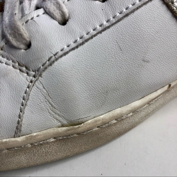 Jack Rogers leather sneakers mixed metal metallic white gold silver size 9M - Picture 10 of 11